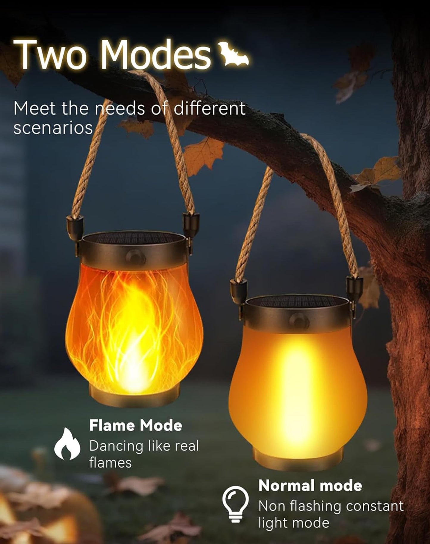 Linterna Solar con Efecto de Llama Bailarina