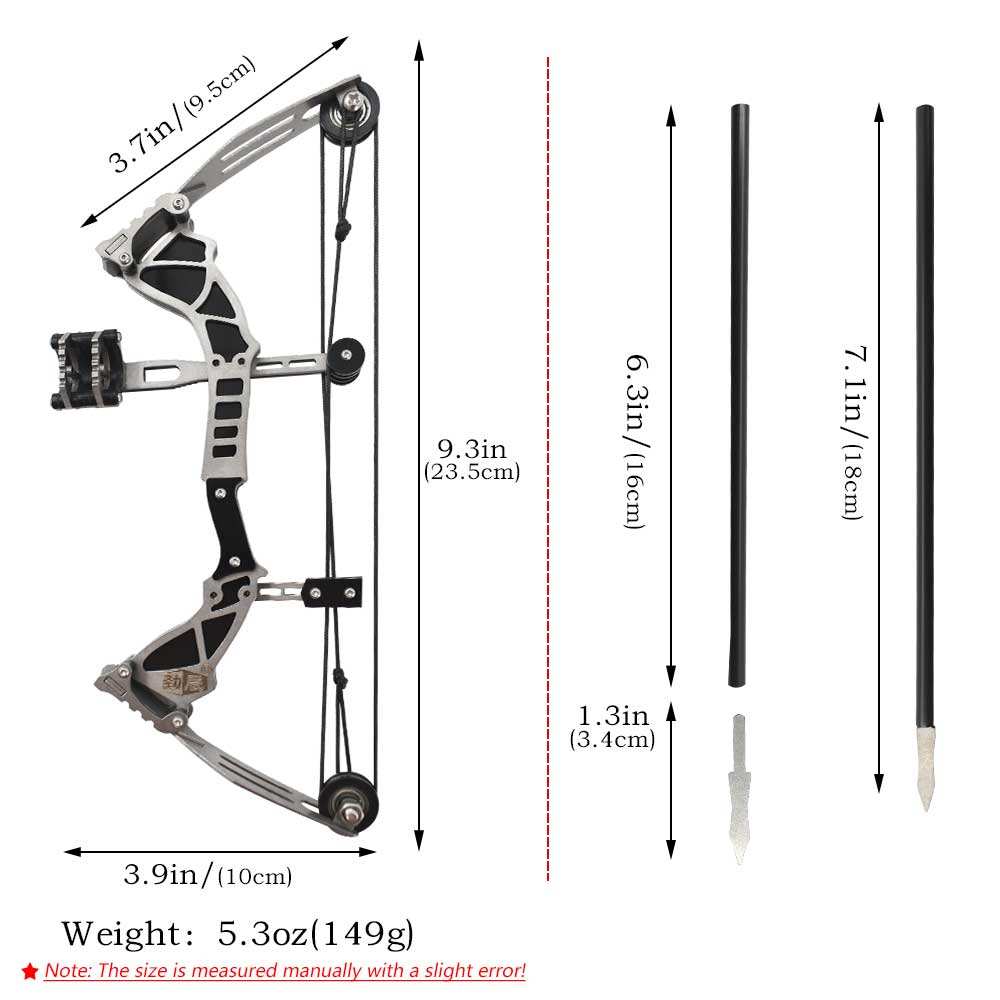 🏹⚙️✨ PIAO YU Mini Arco Compuesto de Acero Inoxidable | Arco de Poleas de Gran Potencia | Tiro al Aire Libre