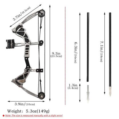 🏹⚙️✨ PIAO YU Mini Arco Compuesto de Acero Inoxidable | Arco de Poleas de Gran Potencia | Tiro al Aire Libre