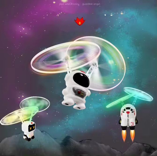 🤖🚀✨ Robot Astronauta Volador con Control Remoto LED | Helicóptero Infantil con Sensor Infrarrojo para Niños