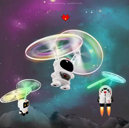 🤖🚀✨ Robot Astronauta Volador con Control Remoto LED | Helicóptero Infantil con Sensor Infrarrojo para Niños