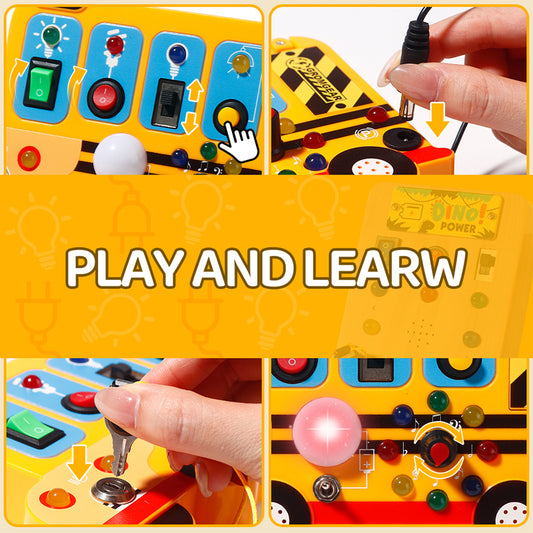 Autobús Escolar Interactivo de Dinosaurio con Luz 🌟🔊 | Juguete Educativo Sensorial con Sonidos, Canciones y Frases de Aprendizaje