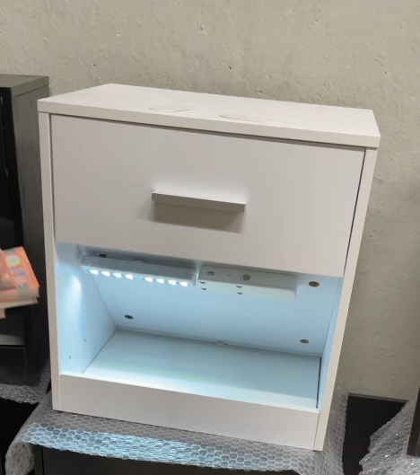 Mesita de Noche Moderna con Compartimento Oculto y Cerradura RFID