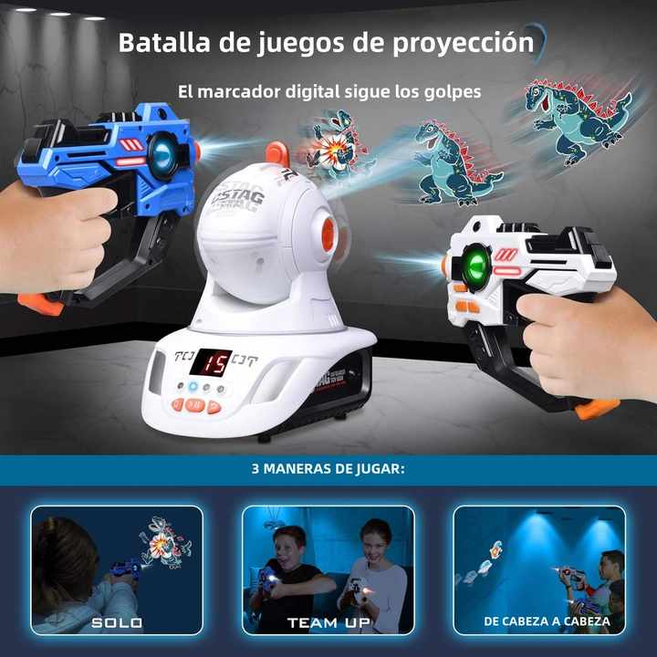 PISTOLA LÁSER DE JUGUETE CON PROYECTOR Y PANTALLA LED