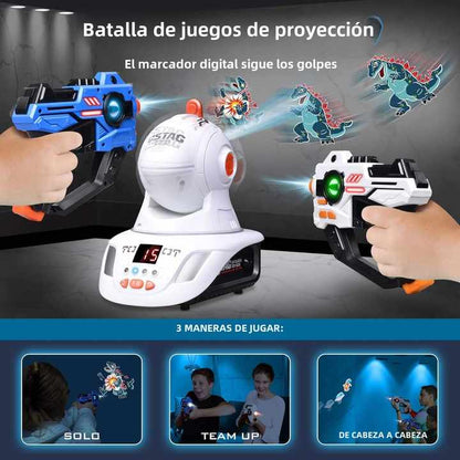 PISTOLA LÁSER DE JUGUETE CON PROYECTOR Y PANTALLA LED