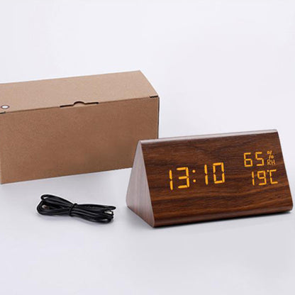 Reloj Digital LED de Madera