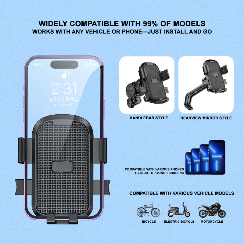 SOPORTE ANTIVIBRACIÓN PARA TELÉFONO – ROTACIÓN 360° PARA BICICLETA Y MOTOCICLETA