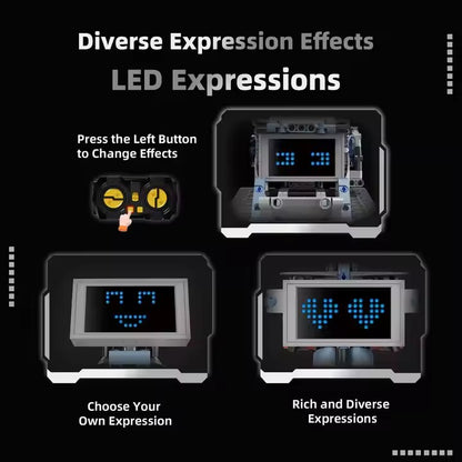 Bloques de Construcción STEAM 5 en 1 – Robot Interstelar con Pantalla LED y Expresiones Programables