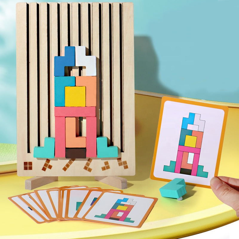 Juego de Bloques Deslizantes de Madera