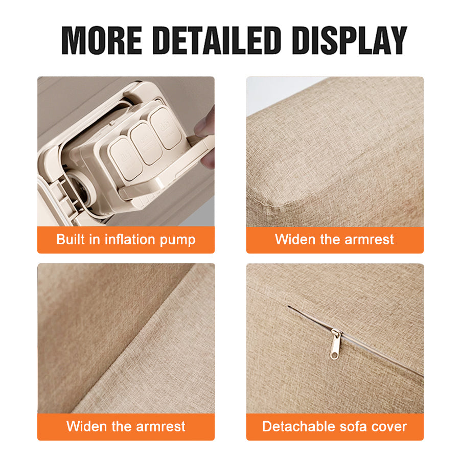 SOFÁ PEREZOSO RESISTENTE AL DESGASTE CON BOMBA DE AIRE INCORPORADA Y REPOSABRAZOS
