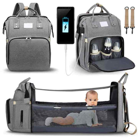 pañalera con cama portátil plegable