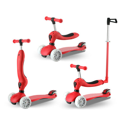 Triciclo 2 en 1 Infantil con Ruedas LED Luminosas