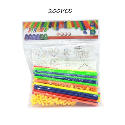 BLOQUES DE CONSTRUCCIÓN DE PAJAS 4D PARA NIÑOS – JUGUETE EDUCATIVO DIY DE ENSAMBLAJE E INSERTADO