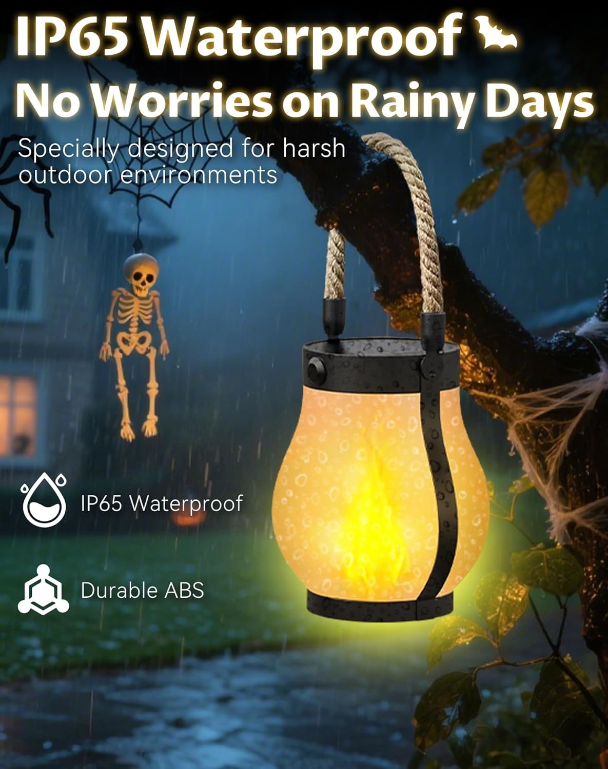 Linterna Solar con Efecto de Llama Bailarina