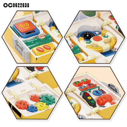 Autobús Educativo Infantil – Juguete con Luces, Música, Engranajes y Volante de Simulación