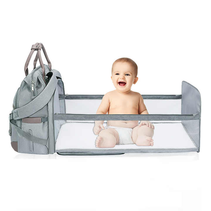 pañalera con cama portátil plegable