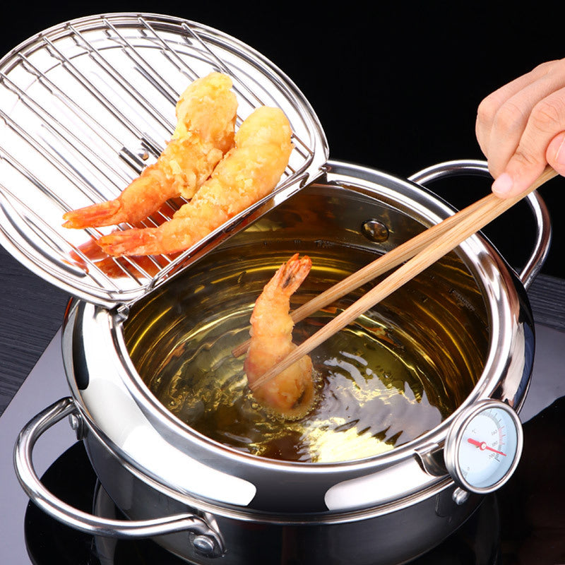 Olla Tempura Japonesa de Acero Inoxidable