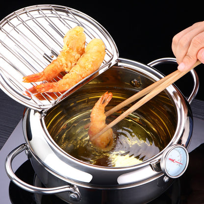 Olla Tempura Japonesa de Acero Inoxidable