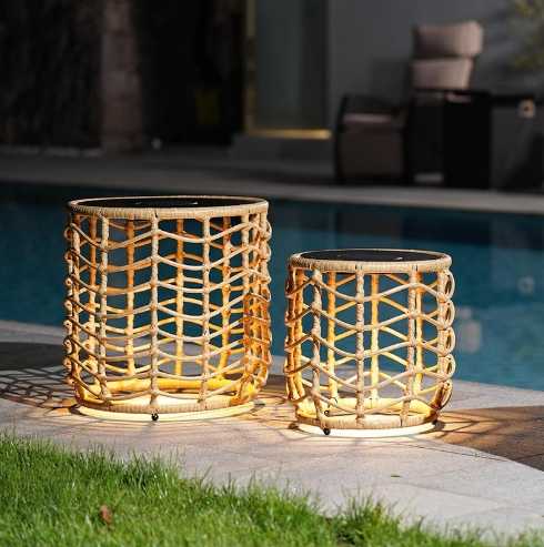 Luces solares chinas de lujo para jardín