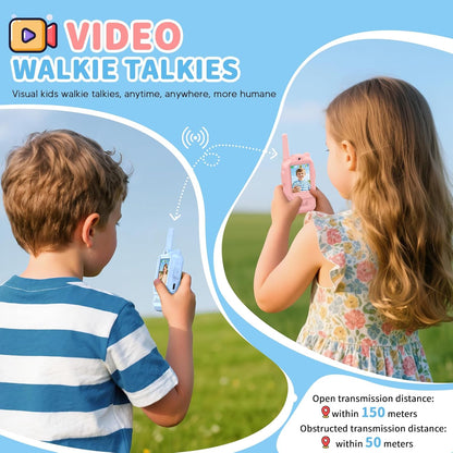 Walkie Talkies de Video para Niños | Radio de Dos Vías con Cámara y Alcance de 1500 Pies | Diversión y Comunicación para 3 a 12 Años