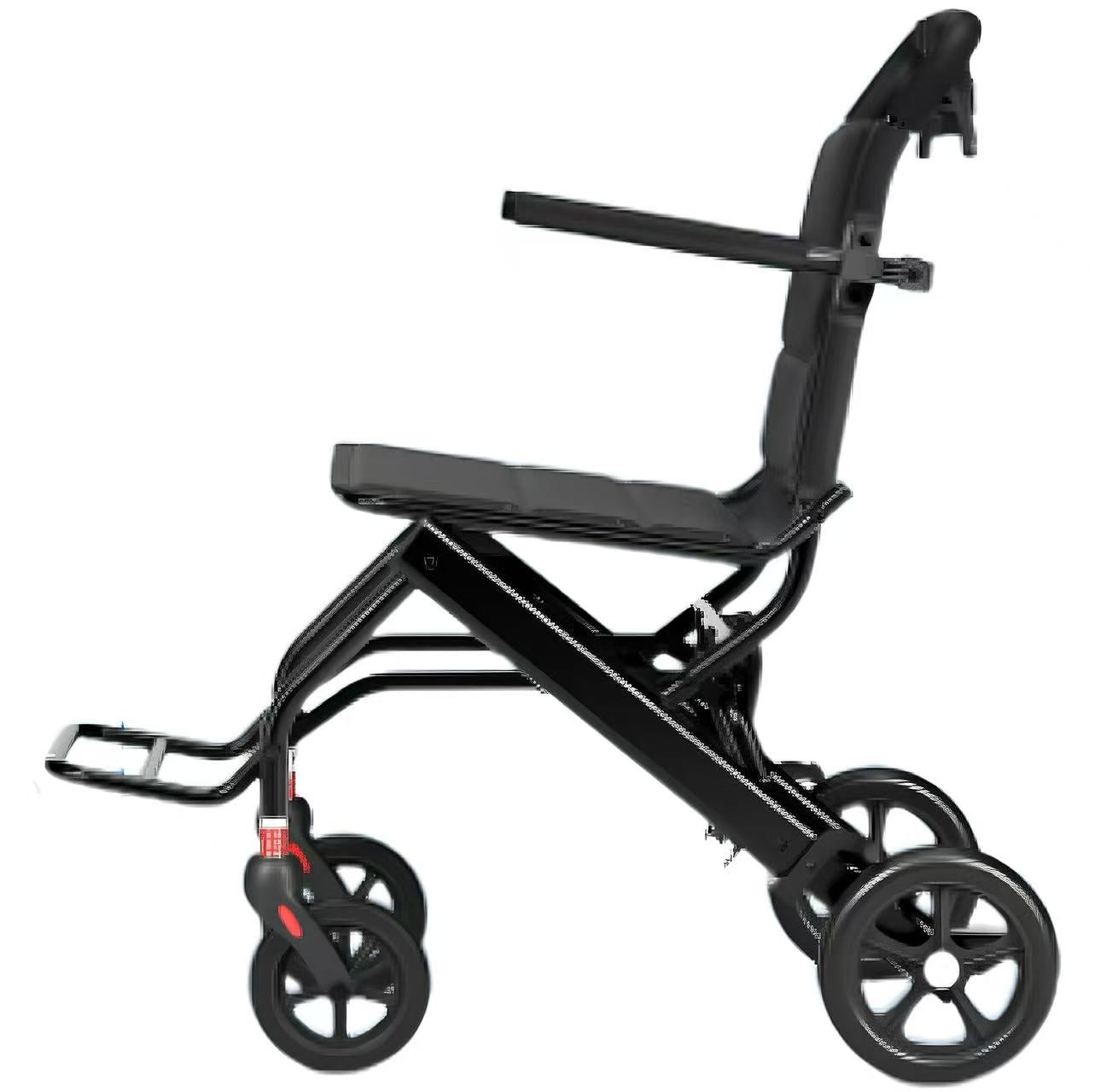 Silla de Ruedas de Transporte Ligera — Plegable, Ajustable y Súper Cómoda para Adultos Mayores