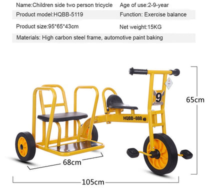 Triciclo de Acero de Alto Carbono para Niños – Bicicleta Infantil para Preescolar y Jardín (1 a 8 Años) con Uso para 2 Personas