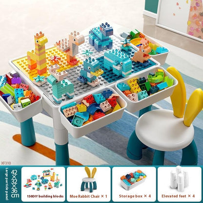 🧩🧱✨ Mesa de Bloques de Construcción Multifuncional | Juguete Educativo de Partículas Grandes | Compatible con LEGO