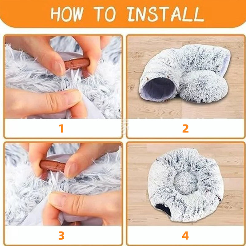 Nido Cómodo con Túnel para Gatos