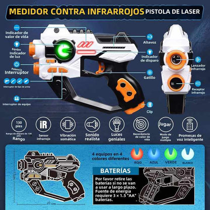 PISTOLA LÁSER DE JUGUETE CON PROYECTOR Y PANTALLA LED