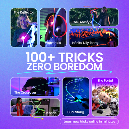 String Shooter Glow In The Dark – Lazo Luminoso Giratorio USB Recargable | Juguete Antiestrés, Divertido y Perfecto para Regalo