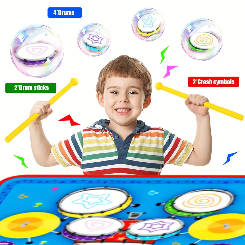 Tapete Musical Infantil con Piano + Batería | Juguete Interactivo Educativo para la Primera Infancia