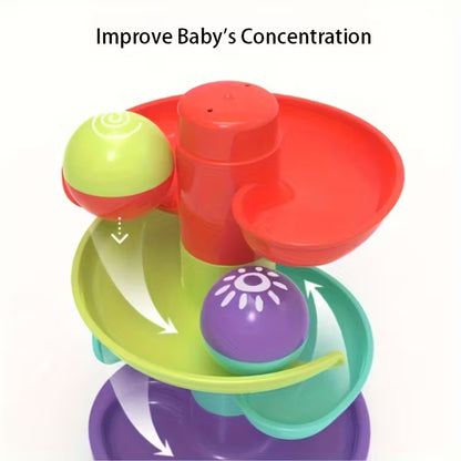 Torre de Pista de Bolas Educativa | Juego de Aprendizaje Temprano • Bolas Rodantes • Bolas Giratorias • Desarrollo Sensorial y Cognitivo • Juguete Interactivo para Bebés y Niños