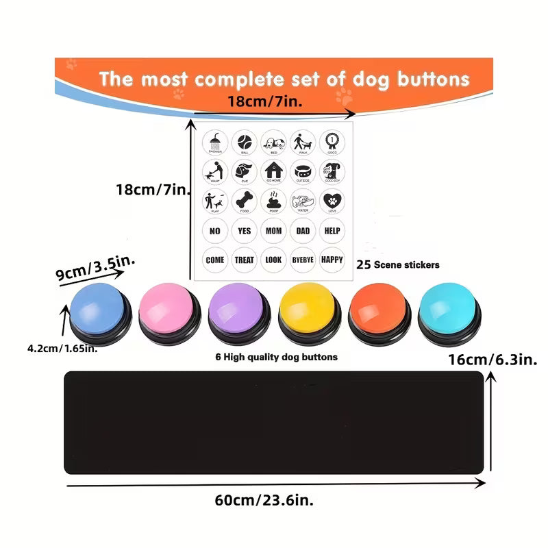 BOTONES PARLANTES GRABABLES PARA PERROS – JUGUETES INTERACTIVOS DE COMUNICACIÓN Y ENTRENAMIENTO