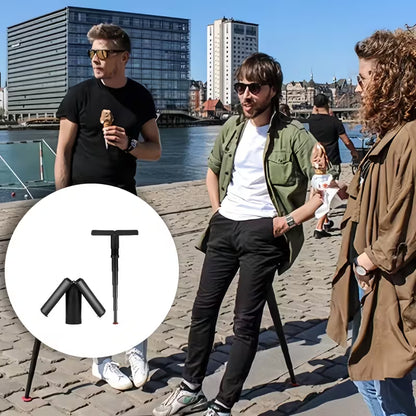 Silla Plegable Portátil 2 en 1 – Bastón Telescópico para Sentarse o Estar de Pie