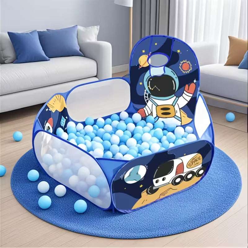 Tienda de Piscina de Bolas Emergente Grande para Niños | Pop-Up Instantáneo • Aro de Baloncesto • Juego Activo y Sensorial • Diversión Interior/Exterior