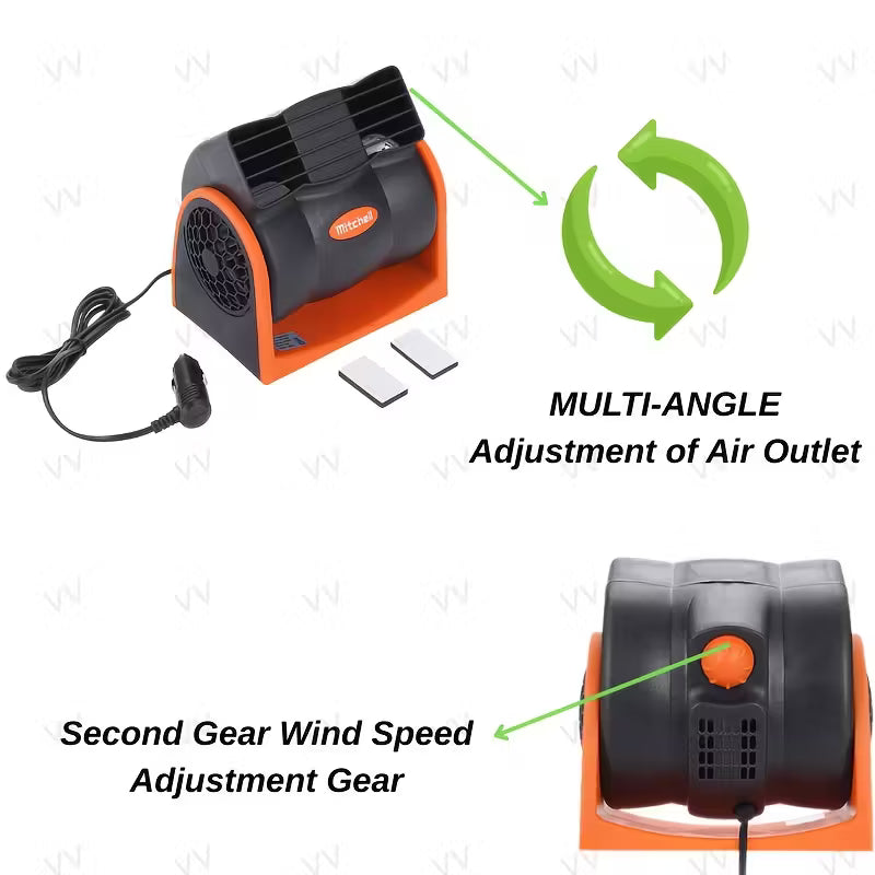 Ventilador de Aire para Coche, Camión y Barco 🌬️🛥️ | Enfriamiento Silencioso &amp; Conexión Automática para Vehículos y Autocaravanas